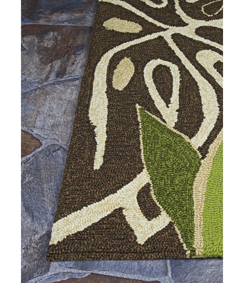 Couristan Covington Brown/Forest Green 4361/0366 2 ft. X 6 ft. Rectangle Rug