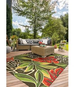 Couristan Covington Brown/Forest Green 4361/0366 2 ft. X 6 ft. Rectangle Rug