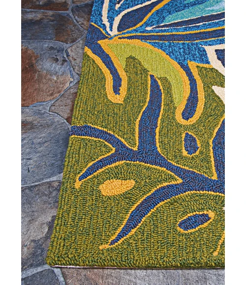 Couristan Covington Azure/Forest Green 4361/0671 2 ft. X 6 ft. Rectangle Rug