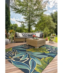 Couristan Covington Azure/Forest Green 4361/0671 2 ft. X 6 ft. Rectangle Rug