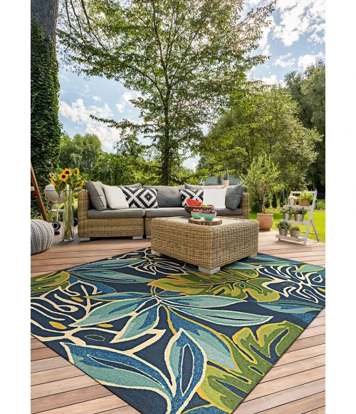 Couristan Covington Azure/Forest Green 4361/0671 2 ft. X 6 ft. Rectangle Rug
