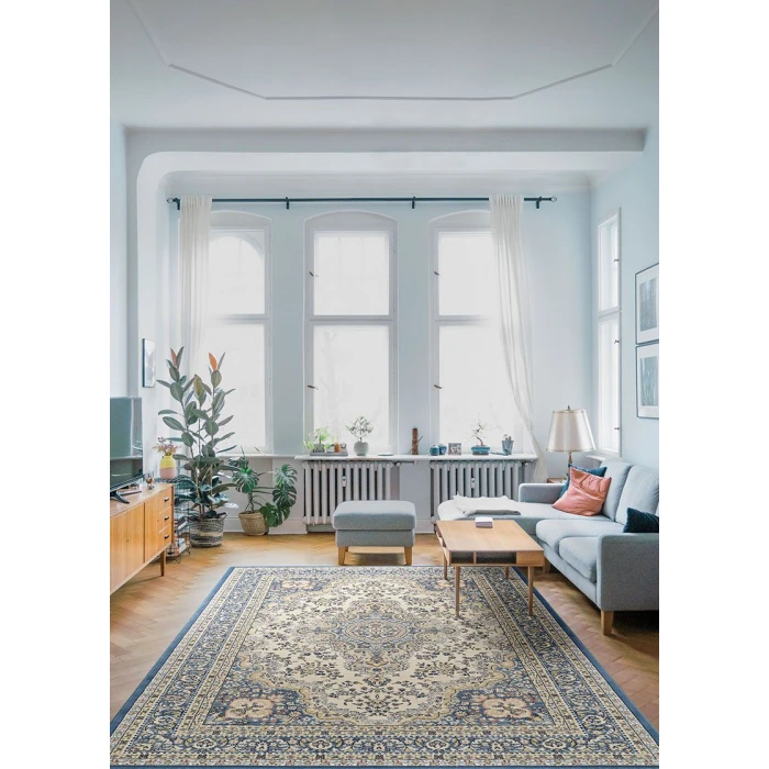 Couristan Old World Classic Alabaster/Powder Blue 4538/1011 2 ft. 2 in. X 8 ft. 11 in. Rectangle Rug