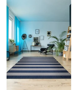 Couristan Afuera Yacht Club Midnghtblu/Ivory Area Rug 2 ft. 2 in. X 7 ft. 10 in. Rectangle
