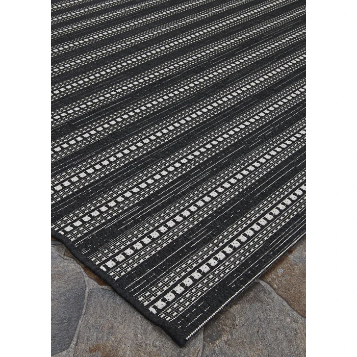 Couristan Afuera Beachcomber Long Runner Onyx/Shell Area Rug