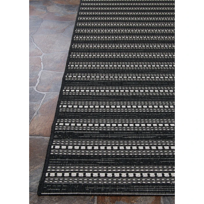 Couristan Afuera Beachcomber Long Runner Onyx/Shell Area Rug
