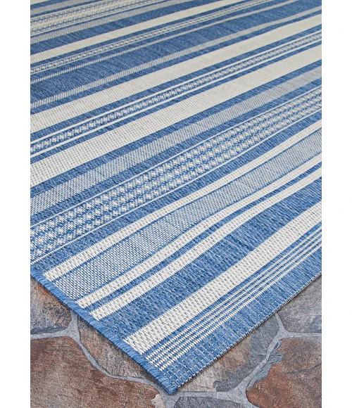 Couristan Recife Gazebo Stripe Square Champ/Blue Area Rug