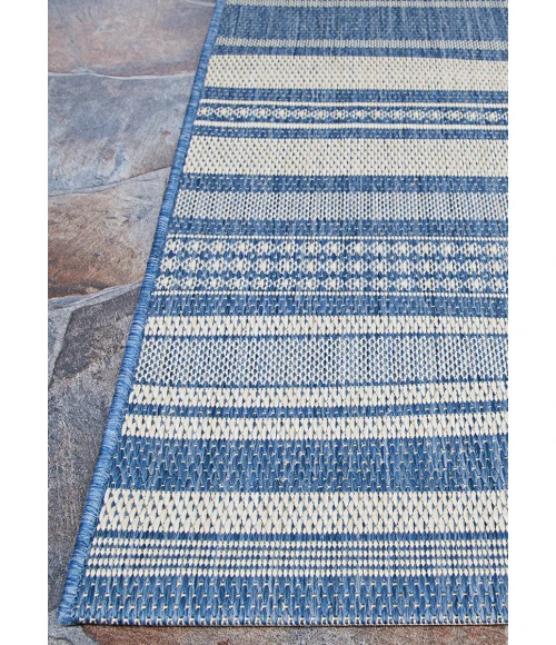 Couristan Recife Gazebo Stripe Square Champ/Blue Area Rug