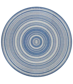 Couristan RECIFE CHAMPAGNE/BLUE R313_1212 7ft.6in. x 7ft.6in. Round Rug