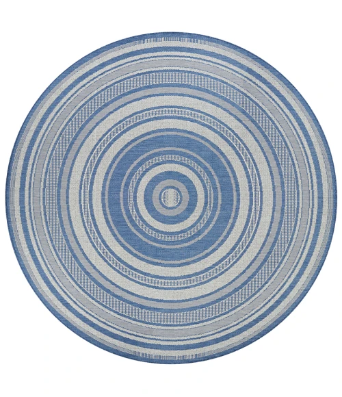 Couristan Recife Gazebo Stripe Square Champ/Blue Area Rug