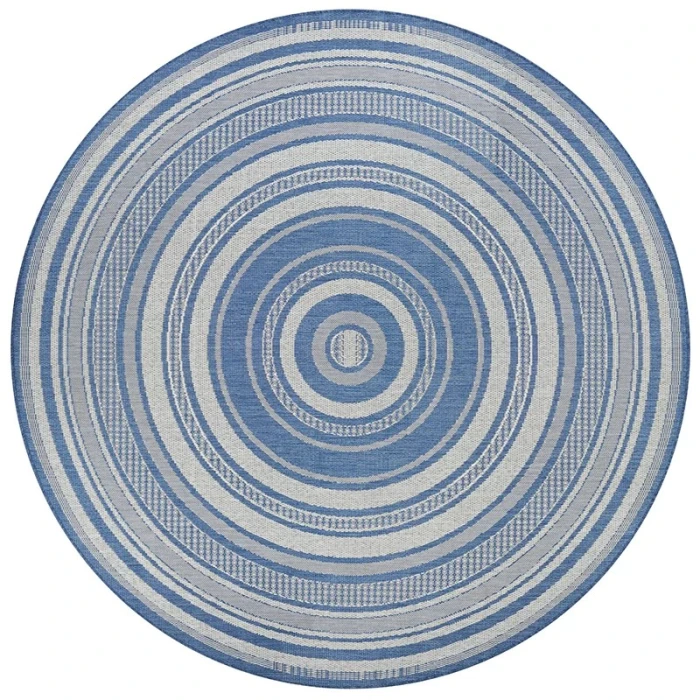 Couristan Recife Gazebo Stripe 8' Runner Champ/Blue Area Rug