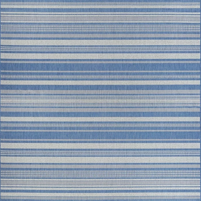 Couristan Recife Gazebo Stripe 8' Runner Champ/Blue Area Rug