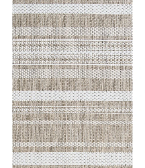 Couristan Recife Gazebo Stripe 9' Round Champ/Taupe Area Rug