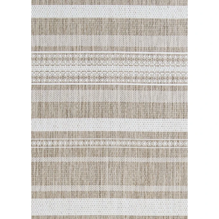 Couristan Recife Gazebo Stripe 6' x 9' Champ/Taupe Area Rug