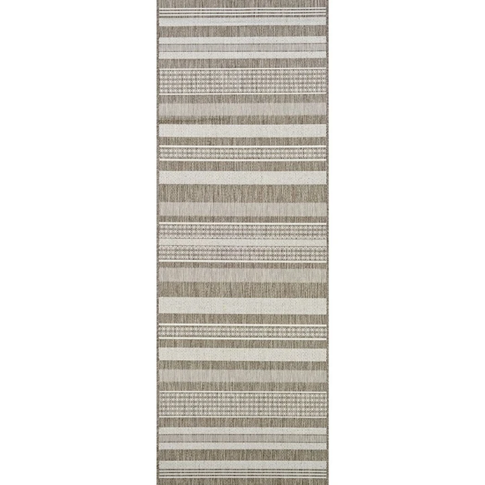 Couristan Recife Gazebo Stripe 6' x 9' Champ/Taupe Area Rug