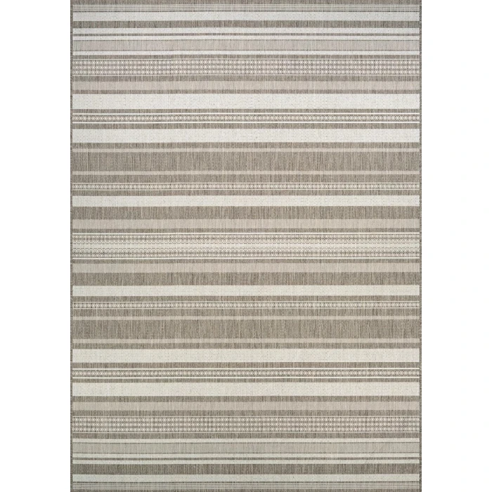 Couristan Recife Gazebo Stripe 6' x 9' Champ/Taupe Area Rug