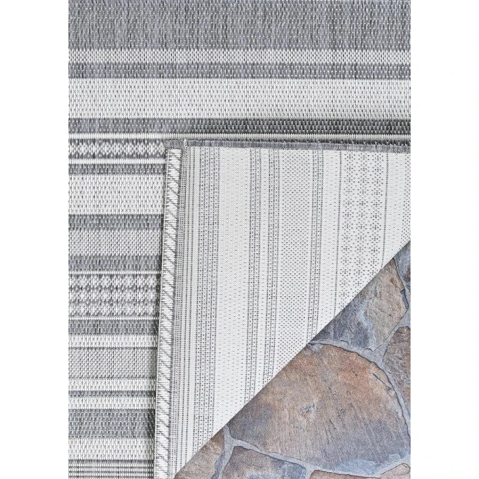 Couristan Recife Gazebo Stripe 8' Runner Champ/Grey Area Rug