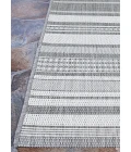 Couristan Recife Gazebo Stripe Square Champ/Grey Area Rug