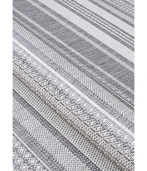 Couristan Recife Gazebo Stripe Square Champ/Grey Area Rug