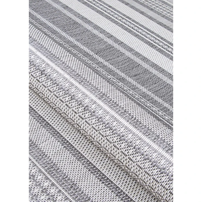 Couristan Recife Gazebo Stripe 8' Runner Champ/Grey Area Rug