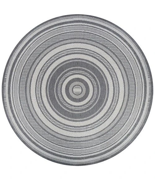 Couristan Recife Gazebo Stripe Square Champ/Grey Area Rug