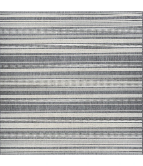 Couristan Recife Gazebo Stripe Square Champ/Grey Area Rug