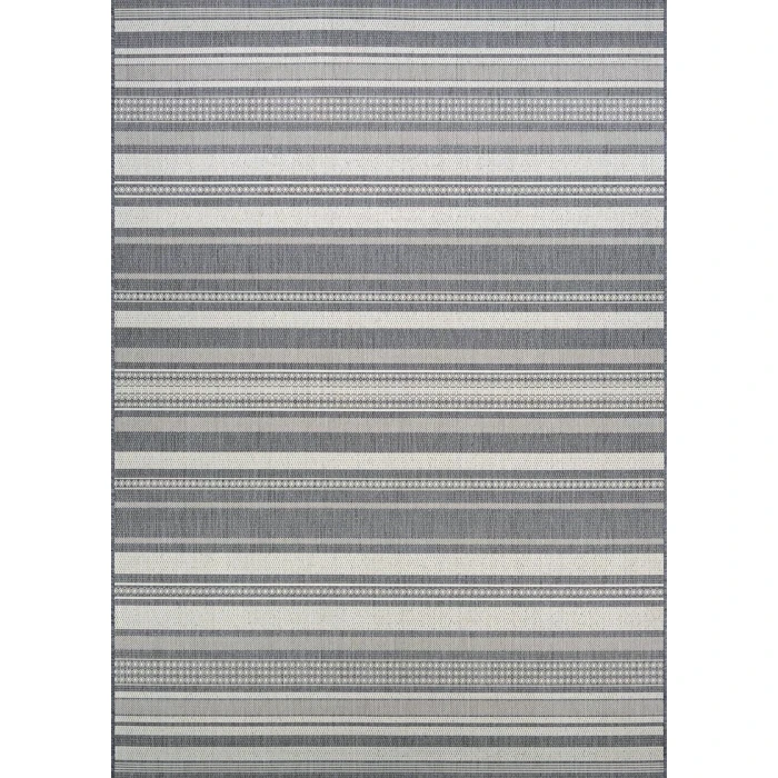 Couristan Recife Gazebo Stripe 8' Runner Champ/Grey Area Rug