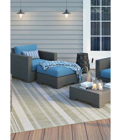 Couristan Recife Sage Leaf/Ivory 5313/4412 7 ft. 6 in. X 7 ft. 6 in. Square Rug