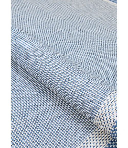 Couristan Recife Stria Texture 2' x 4' Champagne/Blue Area Rug