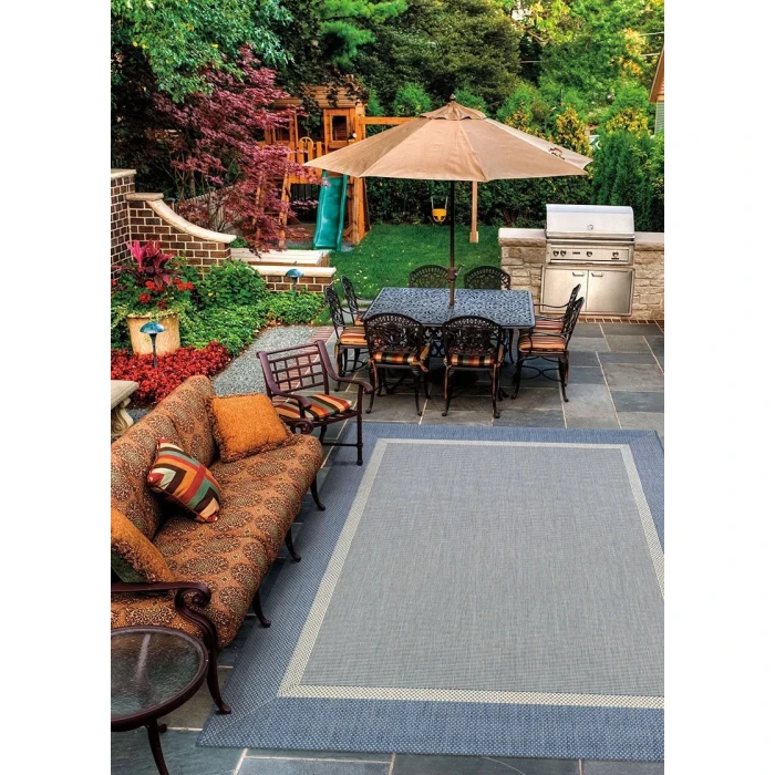 Couristan RECIFE CHAMPAGNE/BLUE R526_1212 6ft.2in. x 9ft.2in. Rect. Rug