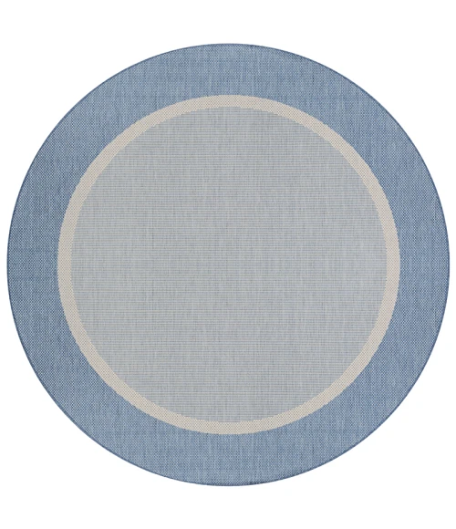 Couristan Recife Stria Texture 2' x 4' Champagne/Blue Area Rug
