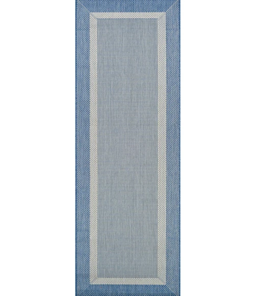 Couristan Recife Stria Texture 2' x 4' Champagne/Blue Area Rug