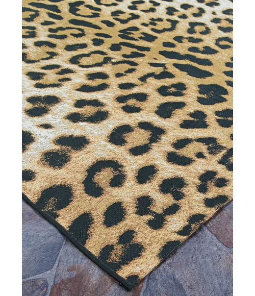 Couristan Dolce Amur Leopard 2' x 4' New Gold Area Rug