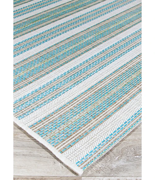 Couristan Monaco Marbella 8' Runner Blue Mist/Ivory Area Rug