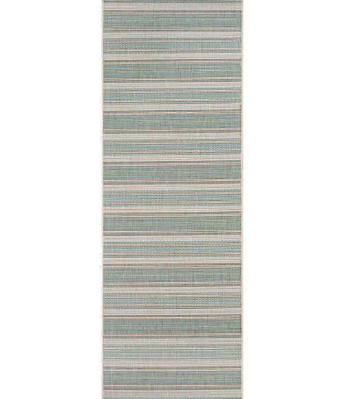 Couristan Monaco Marbella 8' Runner Blue Mist/Ivory Area Rug