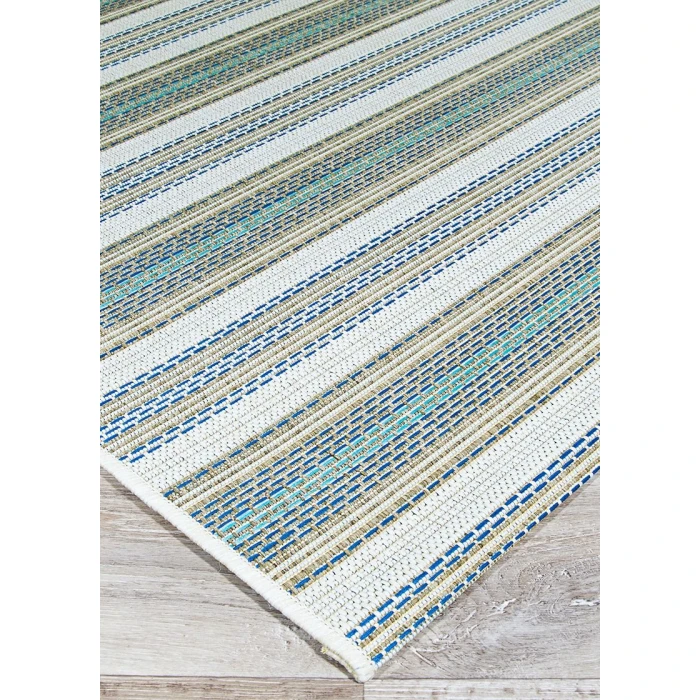 Couristan Monaco Marbella 8' Runner Ivory/Sand/Azure Area Rug