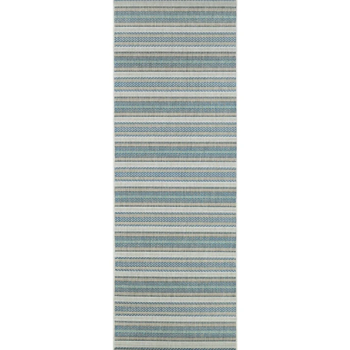 Couristan Monaco Marbella 8' Runner Ivory/Sand/Azure Area Rug