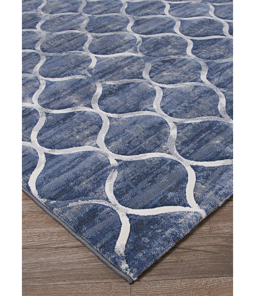 Couristan Easton Ogee 8' Runner Dusk Blue Area Rug