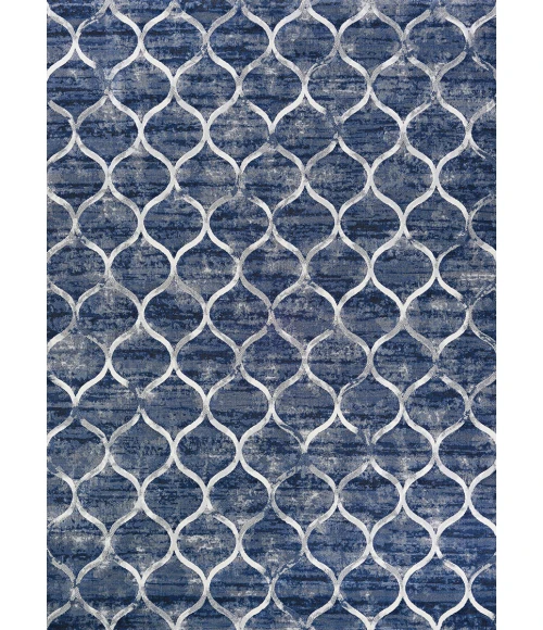Couristan Easton Ogee 8' Runner Dusk Blue Area Rug