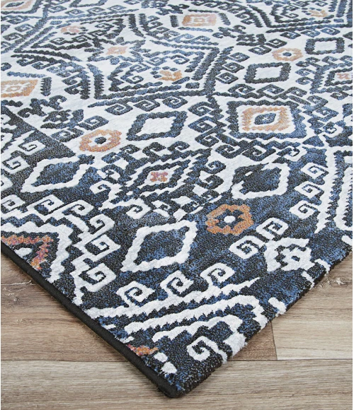 Couristan Everest Bohemia 8' x 11' Denim Ivory Area Rug