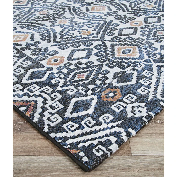 Couristan Everest Bohemia 5' x 8' Denim Ivory Area Rug