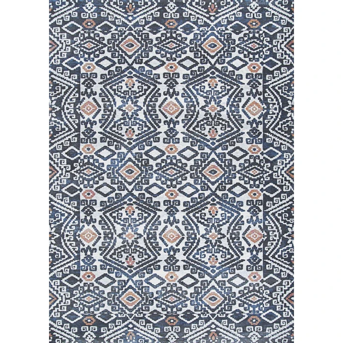 Couristan Everest Bohemia 5' x 8' Denim Ivory Area Rug