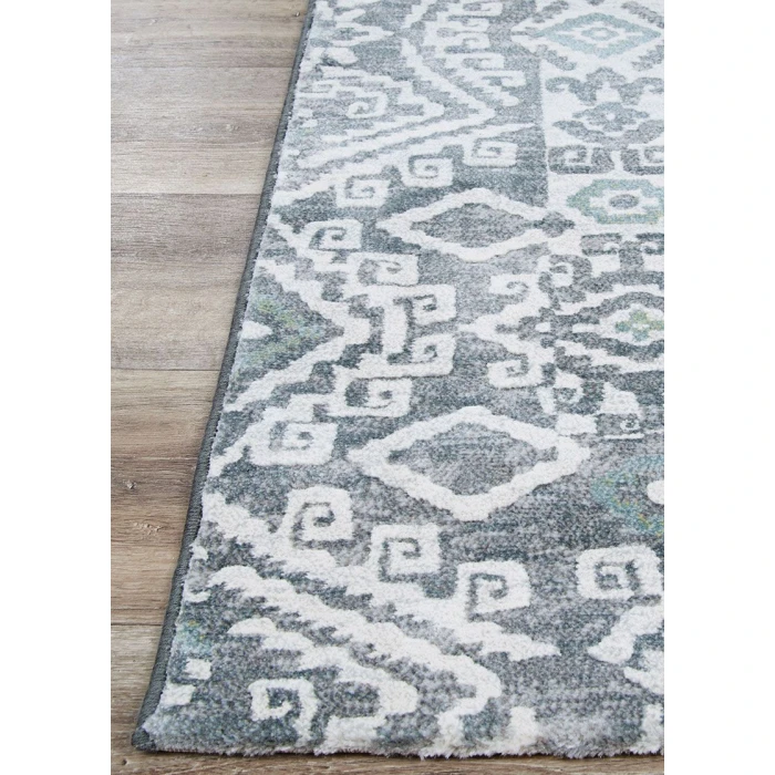 Couristan Everest Bohemia 8' Runner Greystone/Lime Area Rug