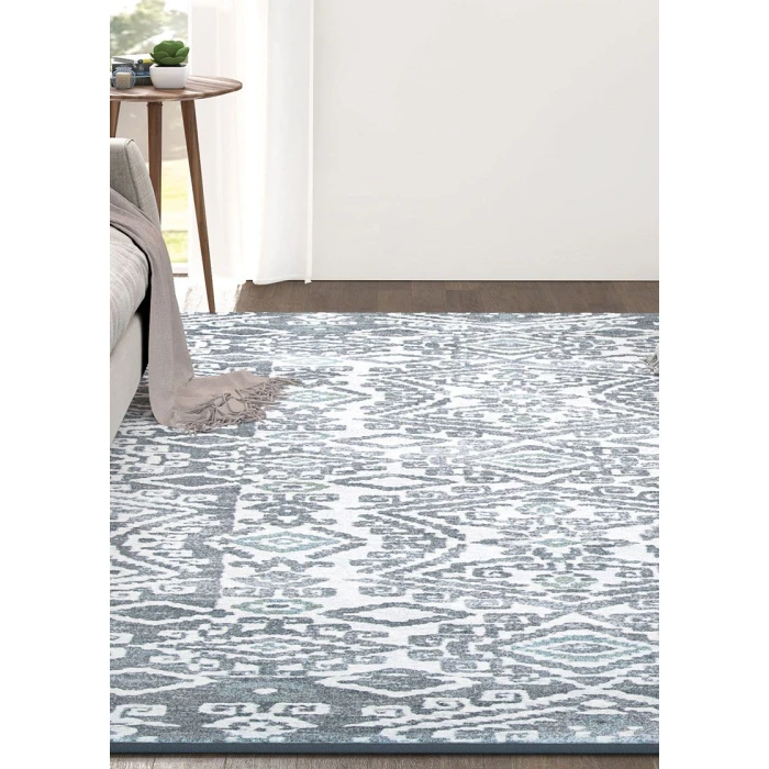 Couristan Everest Bohemia 8' Runner Greystone/Lime Area Rug