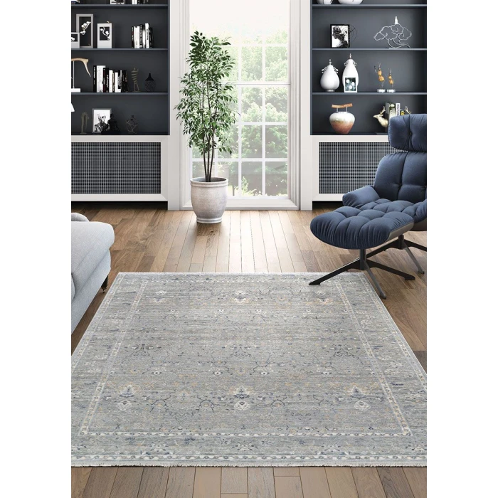Couristan Couture Dusty Grey /Beige 6799/3775 7 ft. 10 in. X 10 ft. 9 in. Rectangle Rug