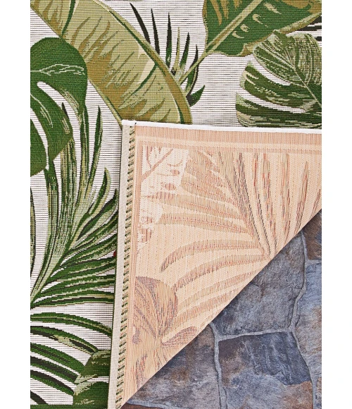 Couristan Dolce Flowering Fern 4' x 6' Ivory/Hunter Green Area Rug