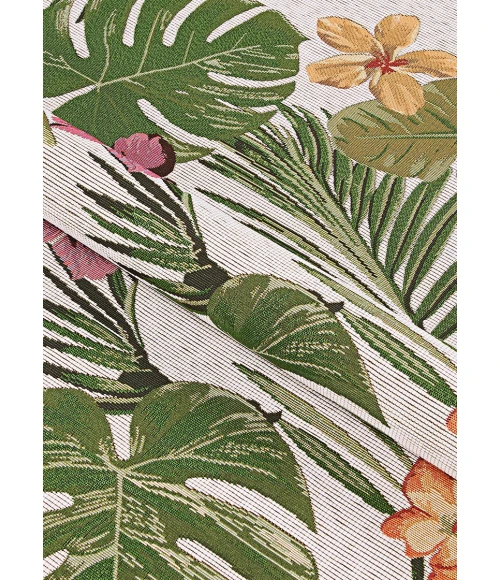 Couristan Dolce Flowering Fern 4' x 6' Ivory/Hunter Green Area Rug