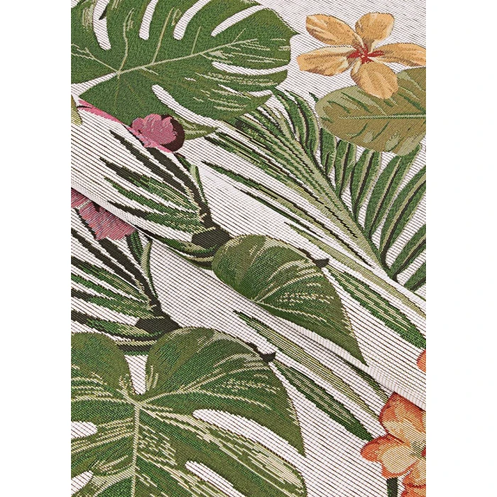 Couristan Dolce Flowering Fern 4' x 6' Ivory/Hunter Green Area Rug