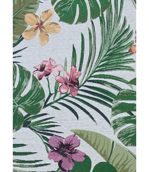 Couristan Dolce Flowering Fern 4' x 6' Ivory/Hunter Green Area Rug