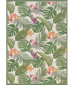 Couristan Dolce Flowering Fern Ivory/Huntrgreen Area Rug 8 ft. 1 in. X 11 ft. 2 in. Rectangle