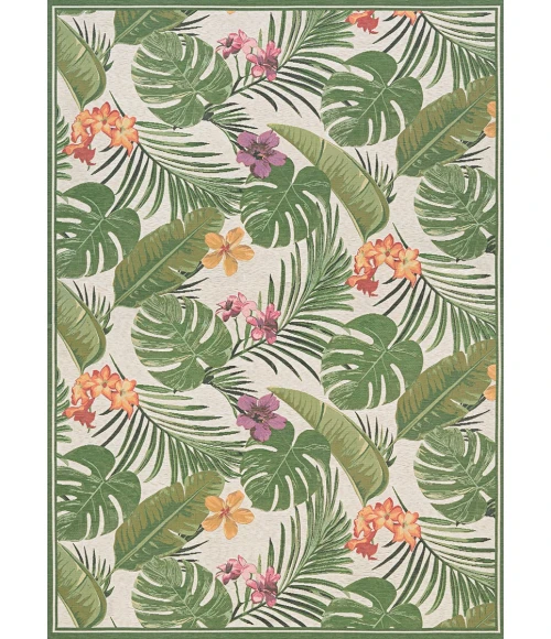 Couristan Dolce Flowering Fern 4' x 6' Ivory/Hunter Green Area Rug